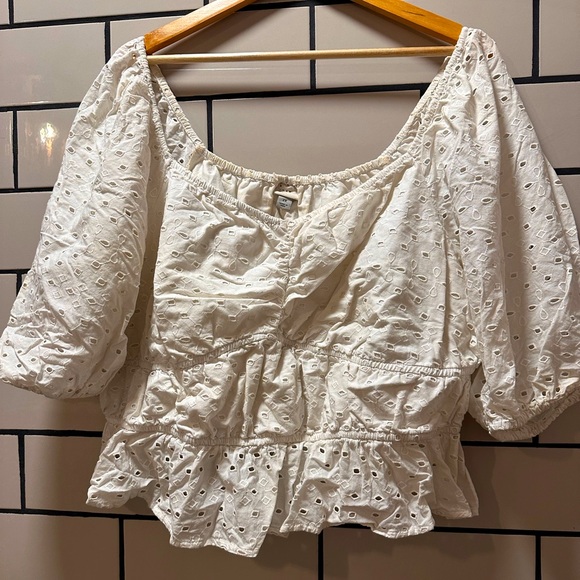 a new day Tops - A New Day Womens Cottagecore Eyelet Cropped Top